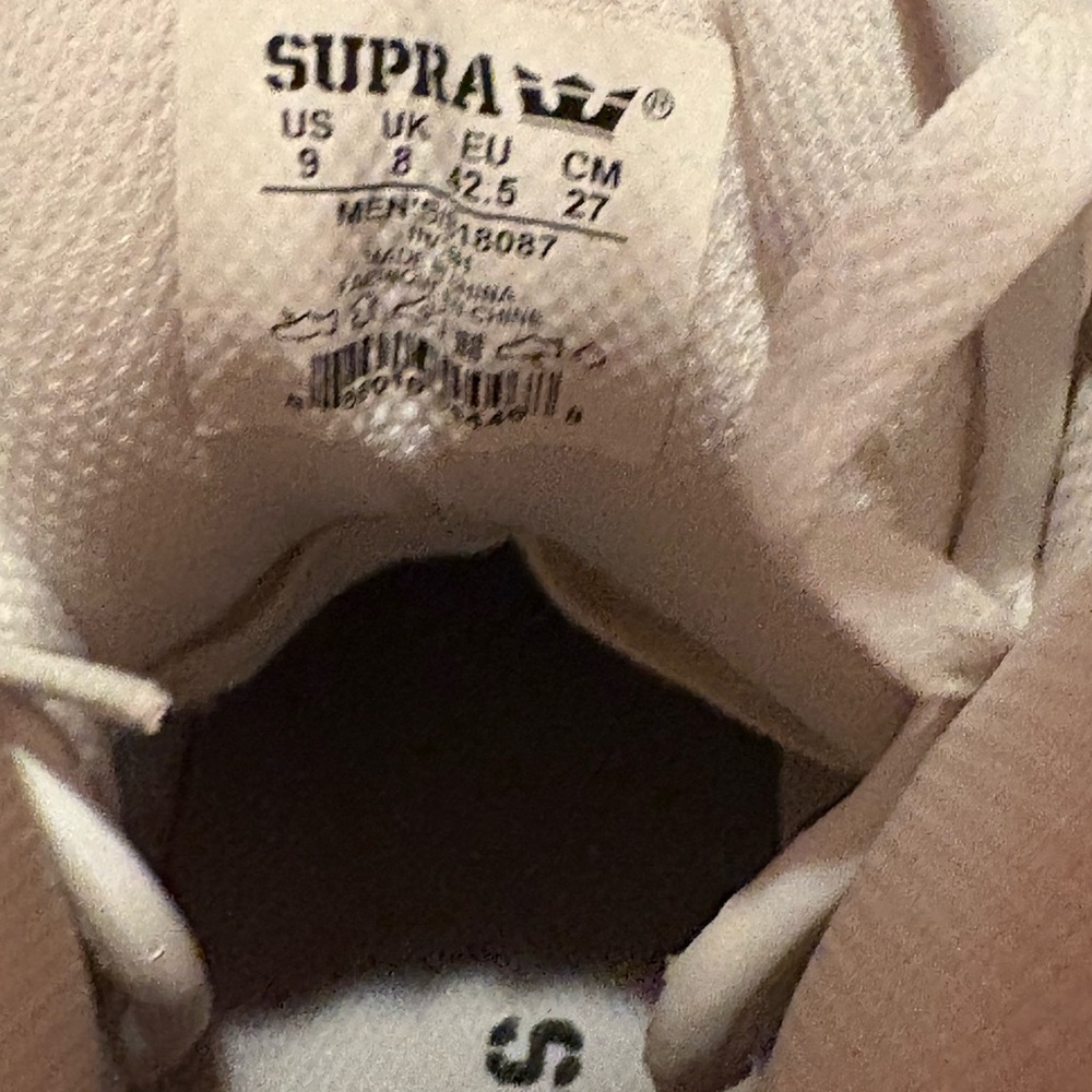 Supra Muska 001 Skytop White Leather High Top Sneakers Men's Size 9 - Picture 8 of 9